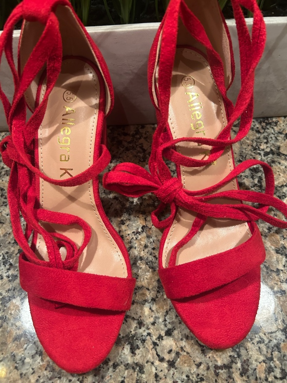 Allegra K Red Wrap-Around Strappy Stiletto Sandal - Picture 6 of 7